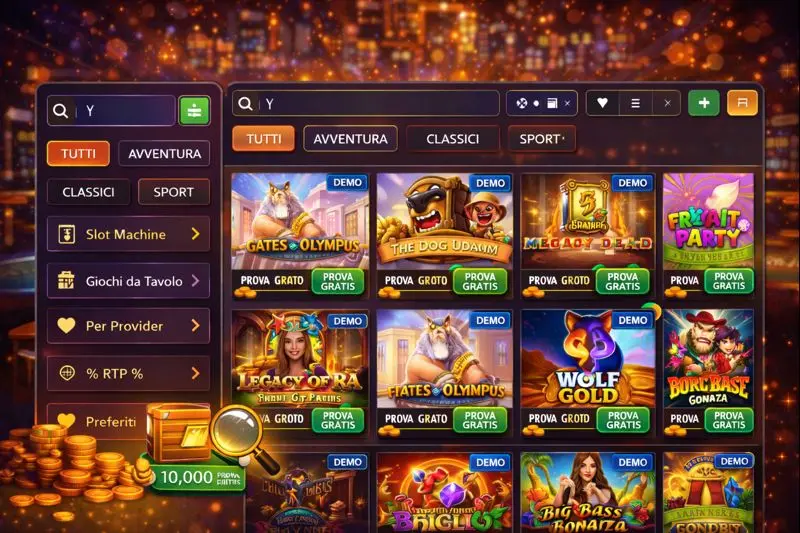 Demo slot e filtri