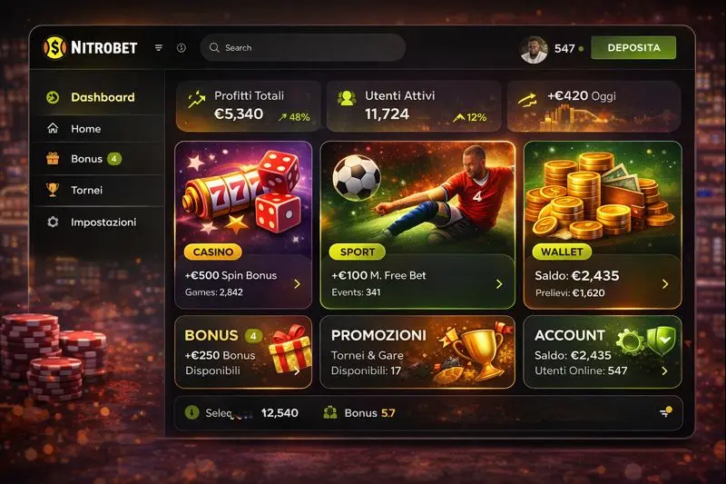 Menu rapido NitroBet
