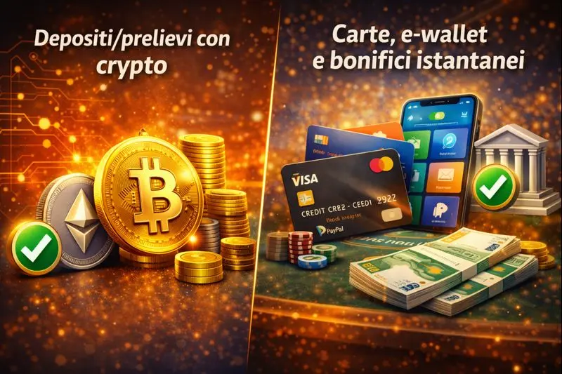 Depositi e prelievi con crypto
